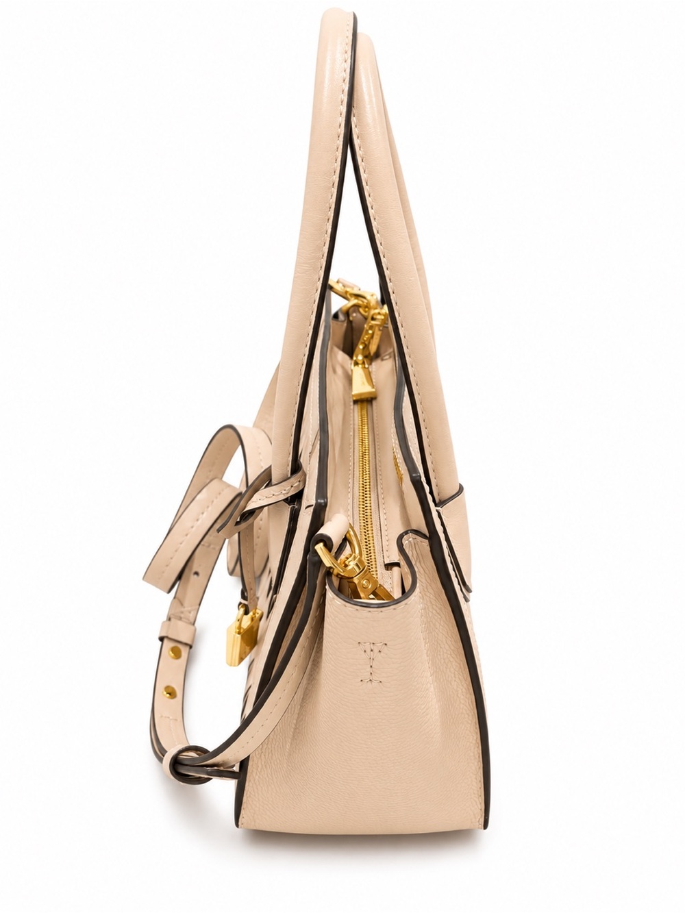 Michael Kors Mercer Studio Woven Leather Crossbody Satchel | Dusty Rose Pink - Picture 9 of 16